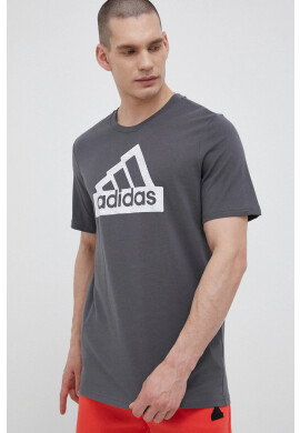 adidas Памучна тениска в сиво с принт - Pepit.bg
