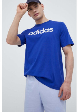 adidas Памучна тениска в синьо с принт - Pepit.bg