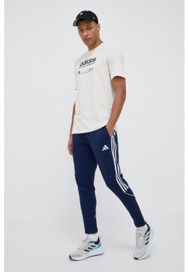 adidas Памучна тениска в бежово с десен - Pepit.bg