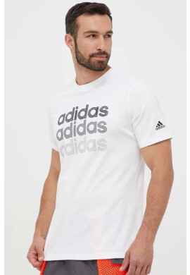 adidas Памучна тениска в бяло с принт - Pepit.bg
