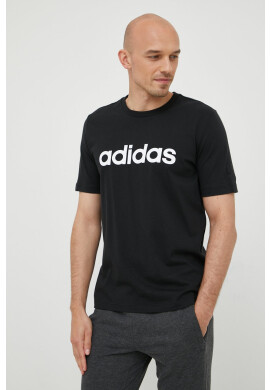 adidas Памучна тениска в черно с принт - Pepit.bg