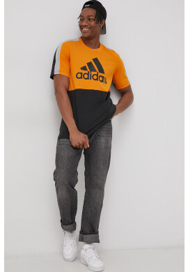 adidas Памучна тениска в сиво с принт - Pepit.bg
