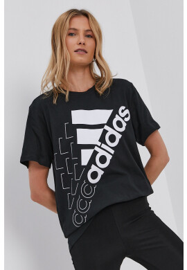adidas Памучна тениска в тъмносиньо с изчистен дизайн - Pepit.bg