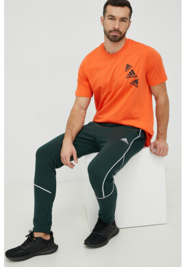 adidas Памучна Тениска в оранжево с принт - Pepit.bg