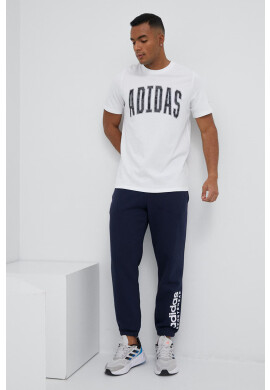 adidas Памучна тениска в бяло с принт - Pepit.bg