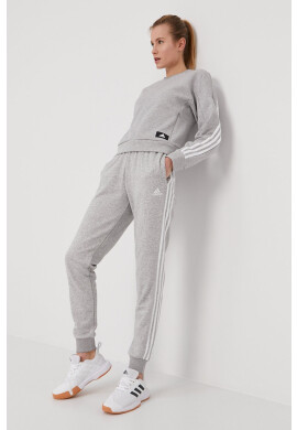 adidas Панталон GM8735 дамски в сиво с апликация - Pepit.bg