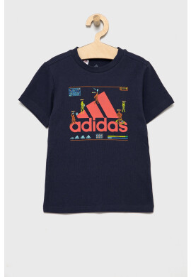 adidas Performance Детска памучна тениска в бяло с принт - Pepit.bg