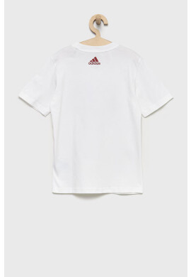 adidas Performance Детска памучна тениска в бяло с принт - Pepit.bg