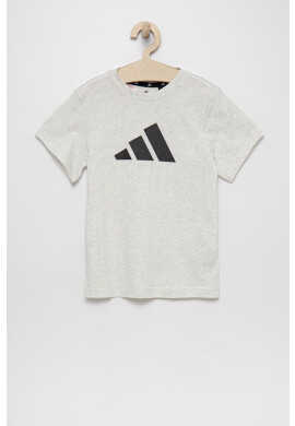 adidas Performance Детска памучна тениска HG8857 в сиво меланж на - Pepit.bg