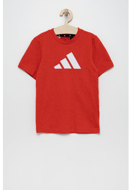 adidas Performance Детска памучна тениска HG8863 в червено меланж на - Pepit.bg