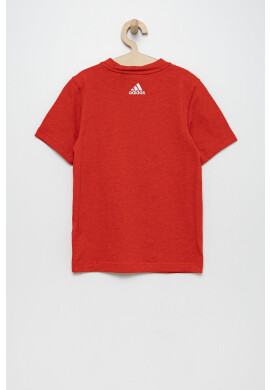 adidas Performance Детска памучна тениска HG8863 в червено меланж на - Pepit.bg