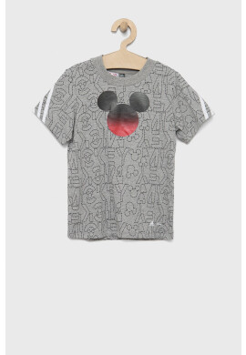 adidas Performance Детска памучна тениска Disney HA6578 в сиво с десен - Pepit.bg