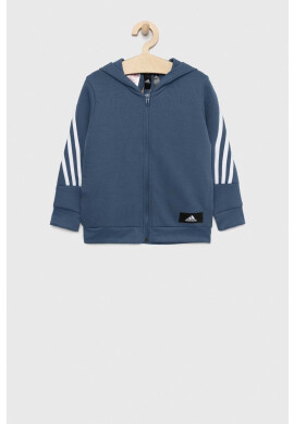 adidas Performance Детски суичър в лилаво с качулка с апликация - Pepit.bg