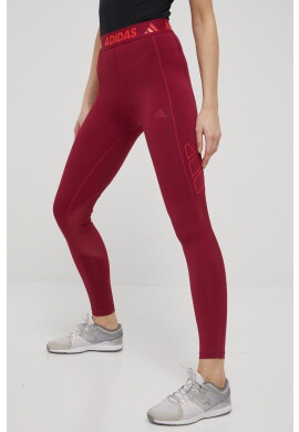 adidas Performance Клин за трениране Tech Fit 3 Bar HD1986 дамски в бордо с принт - Pepit.bg