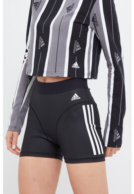 adidas Performance Къс панталон за трениране Hyperglam в черно с принт с висока талия - Pepit.bg