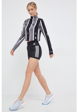adidas Performance Къс панталон за трениране Hyperglam в черно с принт с висока талия - Pepit.bg