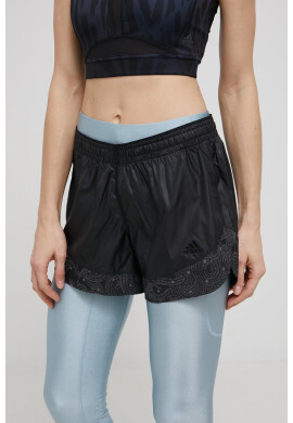 adidas Performance Къси панталони HC1662 дамски в черно с десен със стандартна талия - Pepit.bg