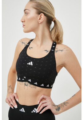 adidas Performance Спортен сутиен PowerReact в черно с десен - Pepit.bg