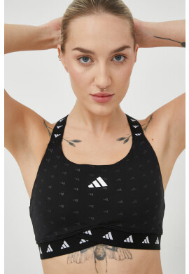 adidas Performance Спортен сутиен PowerReact в черно с десен - Pepit.bg