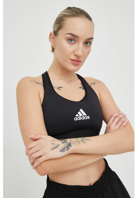 adidas Performance Спортен сутиен PowerReact в черно с изчистен дизайн - Pepit.bg