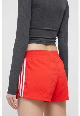 adidas Performance Спортни шорти HD9588 дамско в червено с изчистен дизайн с висока талия - Pepit.bg