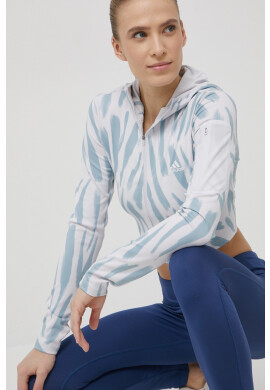 adidas Performance Суичър за джогинг Run Icon HE0354 дамски в сиво с десен - Pepit.bg