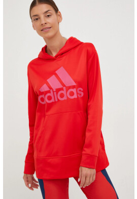 adidas Performance Суичър за трениране в червено с качулка с принт - Pepit.bg