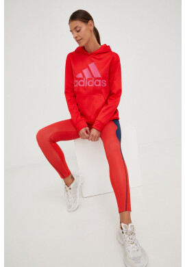 adidas Performance Суичър за трениране в червено с качулка с принт - Pepit.bg