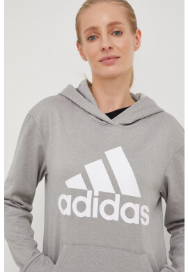 adidas Performance Суичър за трениране Big Logo в сиво с качулка с принт - Pepit.bg
