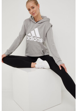 adidas Performance Суичър за трениране Big Logo в сиво с качулка с принт - Pepit.bg