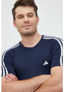 adidas Performance Тениска за трениране Techfit 3-stripes в тъмносиньо с принт - Pepit.bg