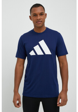 adidas Performance Тениска за трениране Training Essentials в тъмносиньо с принт - Pepit.bg