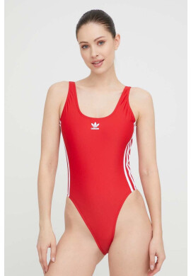 adidas Performance Цял бански Adicolor 3-Stripes в червено с меки чашки - Pepit.bg