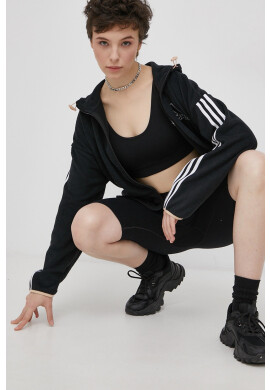 adidas Суичър в черно с качулка с апликация - Pepit.bg