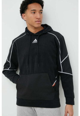 adidas Суичър в черно с качулка с апликация - Pepit.bg