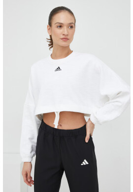 adidas Суичър в бяло с изчистен дизайн - Pepit.bg