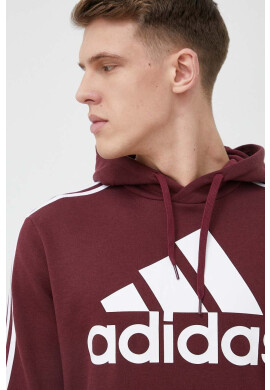 adidas Суичър в бордо с качулка с принт - Pepit.bg