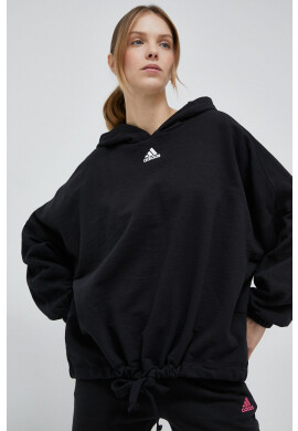 adidas Суичър в черно с качулка с изчистен дизайн - Pepit.bg