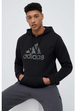 adidas Суичър в черно с качулка с десен - Pepit.bg