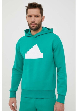 adidas Суичър в зелено с качулка с принт - Pepit.bg