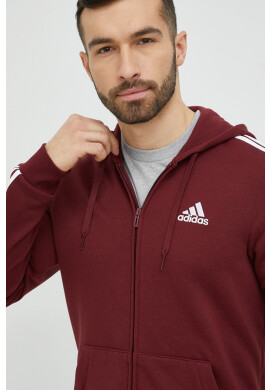adidas Суичър в бордо с качулка с изчистен дизайн - Pepit.bg