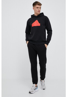 adidas Суичър в черно с качулка с принт - Pepit.bg