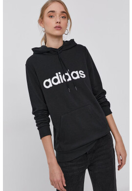adidas Суичър GL0635 дамски в черно с принт - Pepit.bg