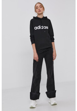 adidas Суичър GL0635 дамски в черно с принт - Pepit.bg