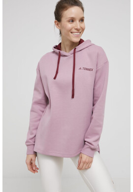 adidas TERREX Суичър H50946 дамска в розово с изчистен дизайн - Pepit.bg