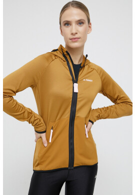 adidas TERREX Спортен суичър adidas Performance дамска в кафяво с изчистен дизайн - Pepit.bg