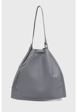 AllSaints Кожена чанта дамски в сиво - Pepit.bg