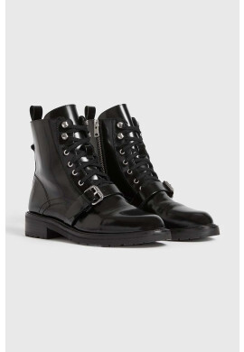 AllSaints Кожени кубинки Donita в черно с платформа - Pepit.bg