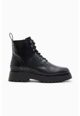 AllSaints Кожени кубинки Flint в черно с платформа - Pepit.bg