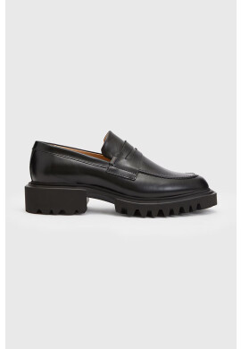 AllSaints Кожени мокасини Lola Loafer в черно с платформа - Pepit.bg